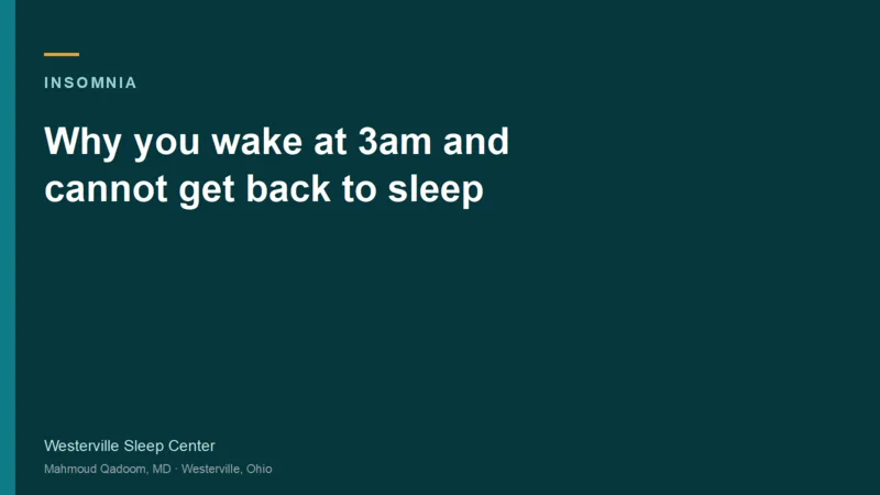 Typographic title card for Why you wake at 3am and cannot get back to sleep
